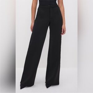 Good American Black Wide-Leg Women's Pants